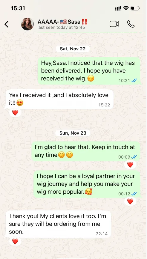 Wholesale client praises fast shipping and balayage wig quality