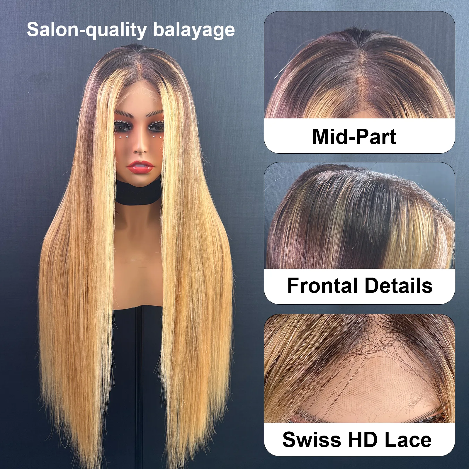 Freestyle part wig — center part styling